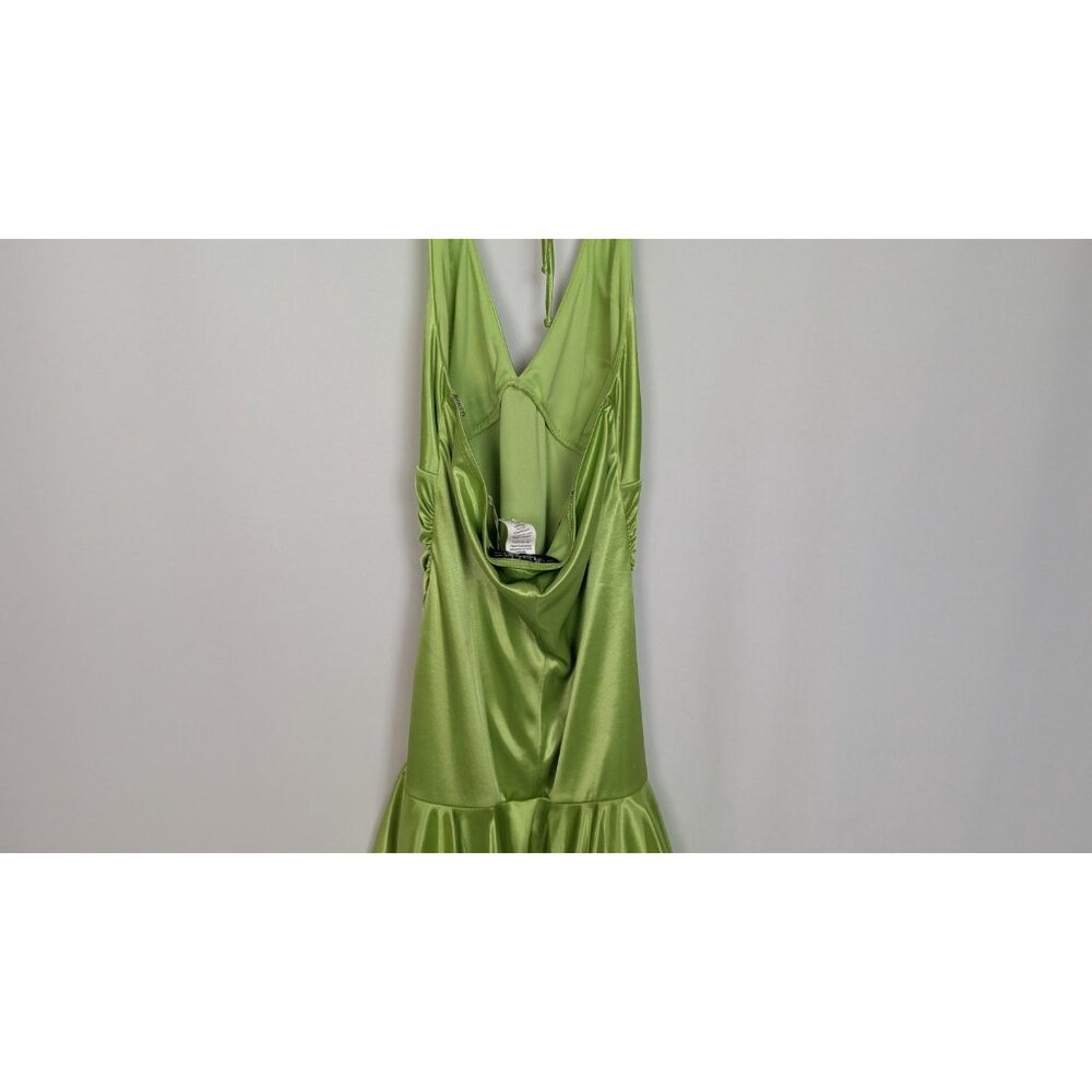 Vintage Y2K 90s City Triangles M Halter Mini Dress Draped Layered Ruched Event - Picture 7 of 12